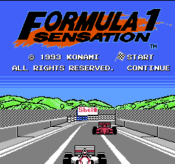 Formula 1 Sensation (Europe) Title Screen